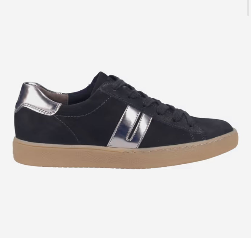 Paul Green - 5364 Black and Silver Black Suede Trainer