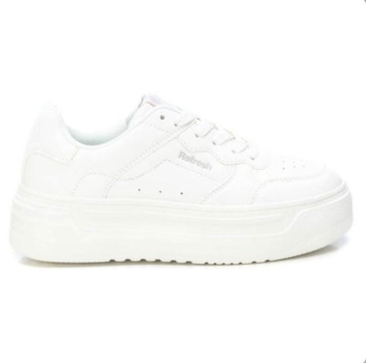 Refresh - 172167 White Platform Laced Trainer [Small Fitting]