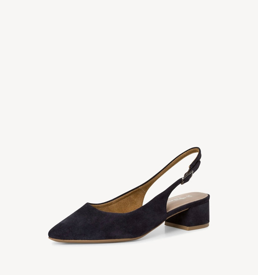 Tamaris - 29500 Navy Suede Sling Back