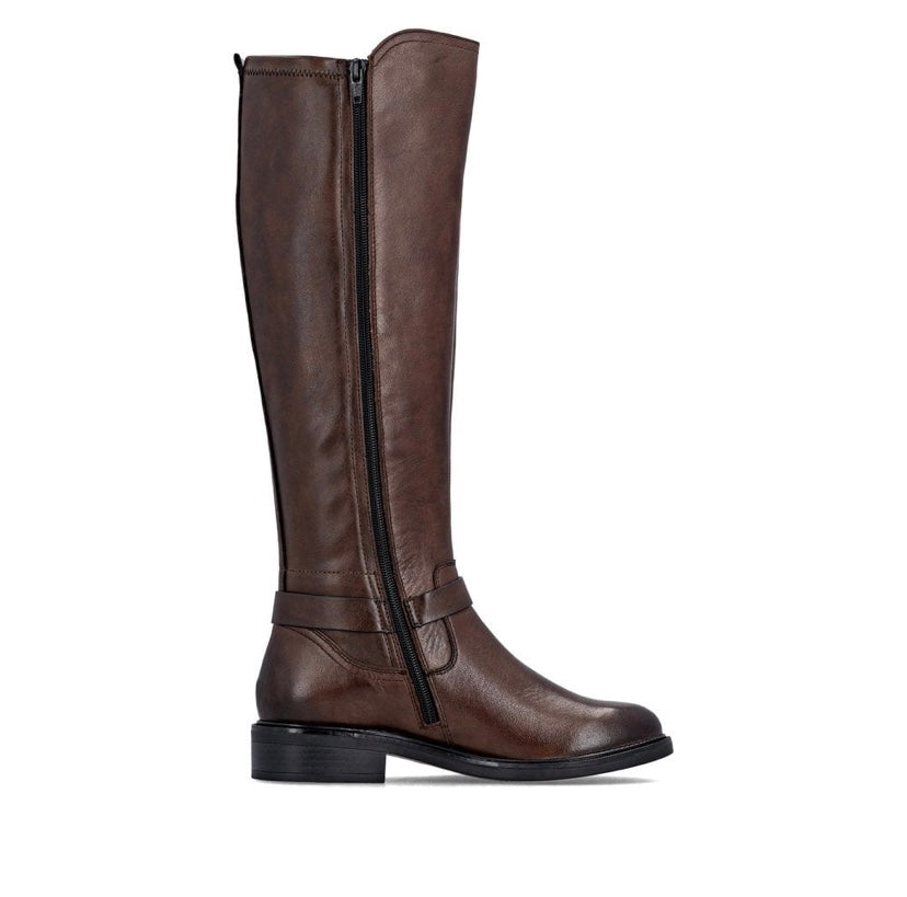Remonte - D2W77 Brown Leather Knee High Boot