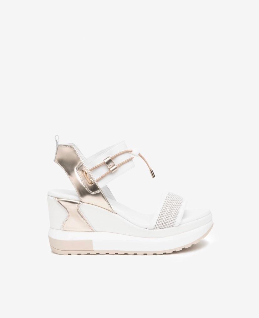 Nerogiardini - E219045D White Wedge Sandal [ True to Size]