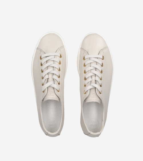Paul Green -4790 Ivory Leather Laced Trainer