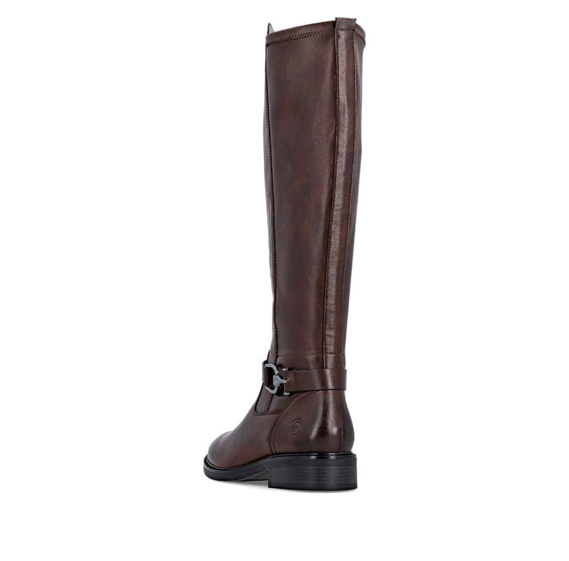 Remonte - D2W77 Brown Leather Knee High Boot