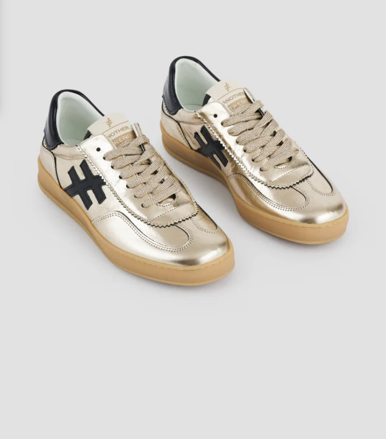 Gold metallic sneakers best sale