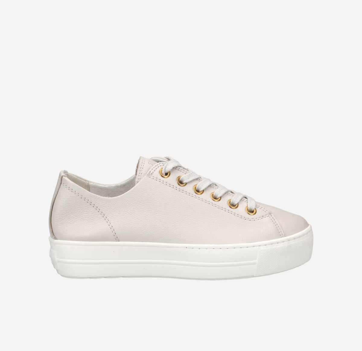 Paul Green -4790 Ivory Leather Laced Trainer