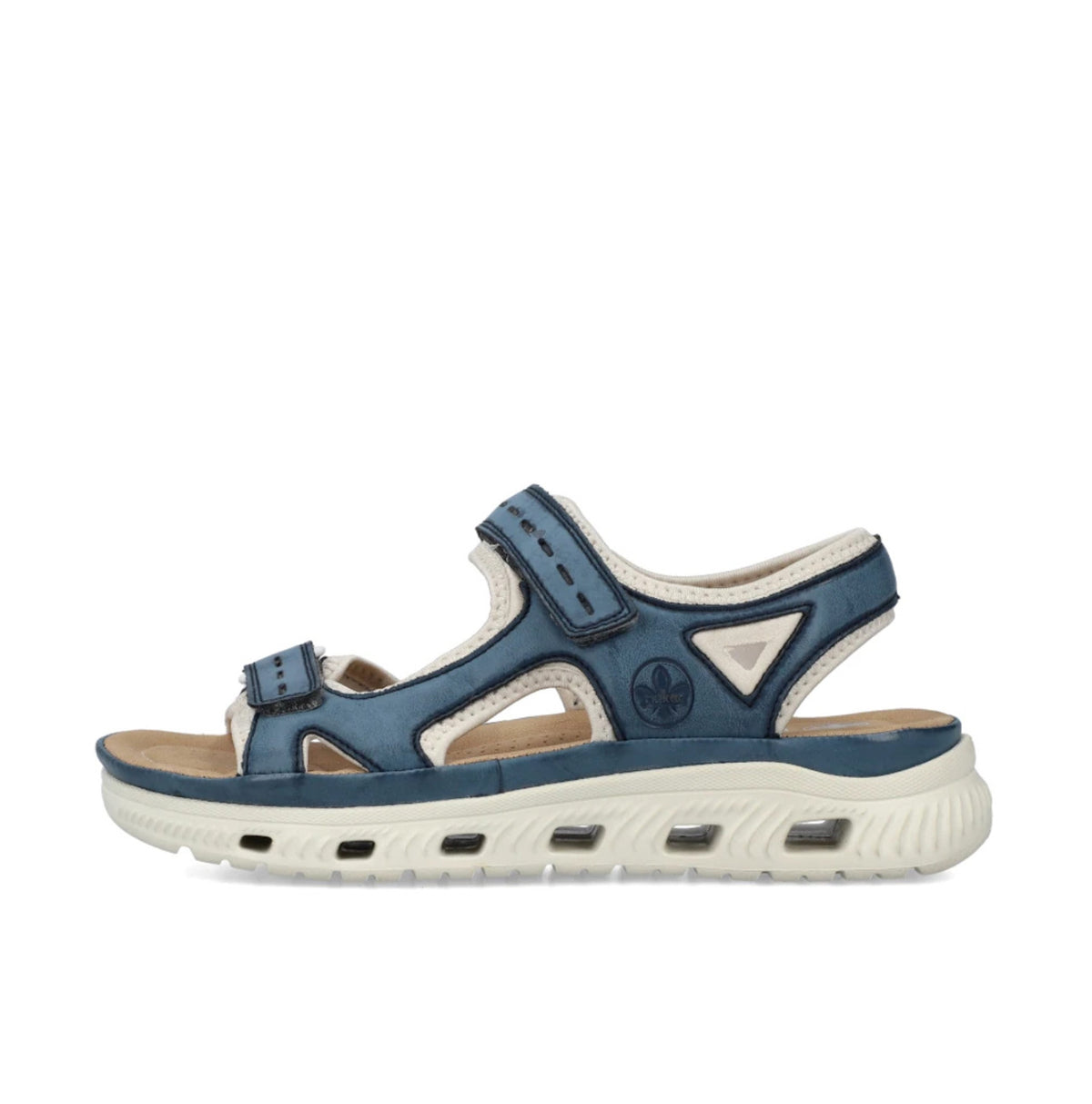 Rieker -64066-14 Blue Velcro Walking Sandal