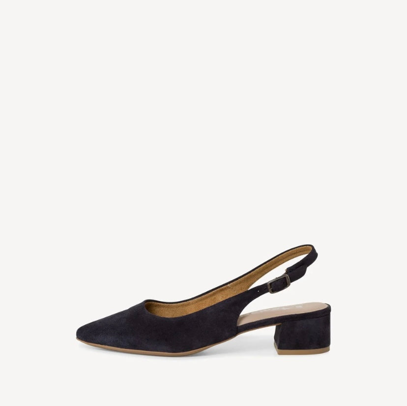 Tamaris - 29500 Navy Suede Sling Back