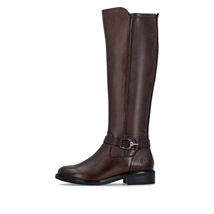 Remonte - D2W77 Brown Leather Knee High Boot