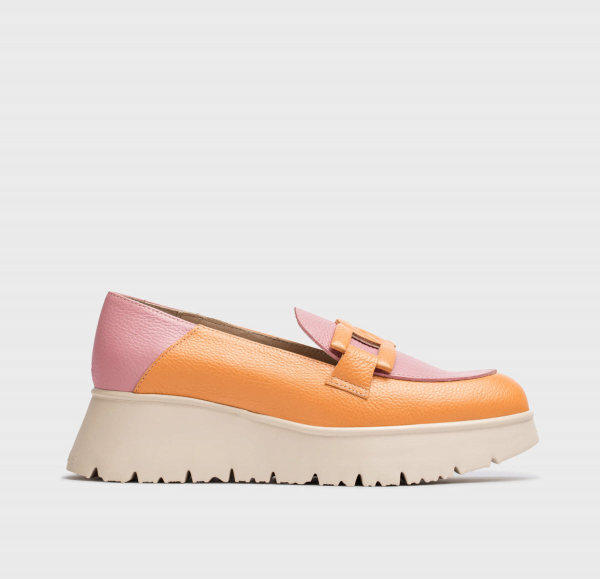 Wonders - C-7301 Pink and Apricot Wedge Loafer