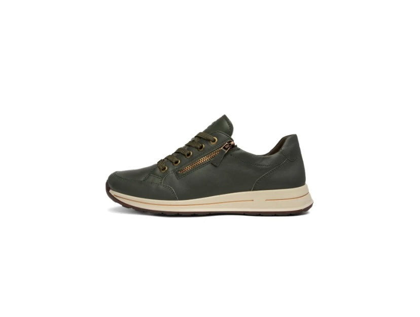 Ara - 54801 Forest Green Zip Trainer