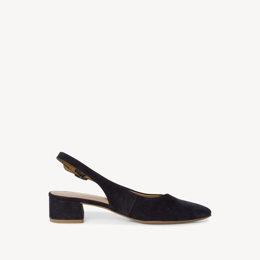 Tamaris - 29500 Navy Suede Sling Back