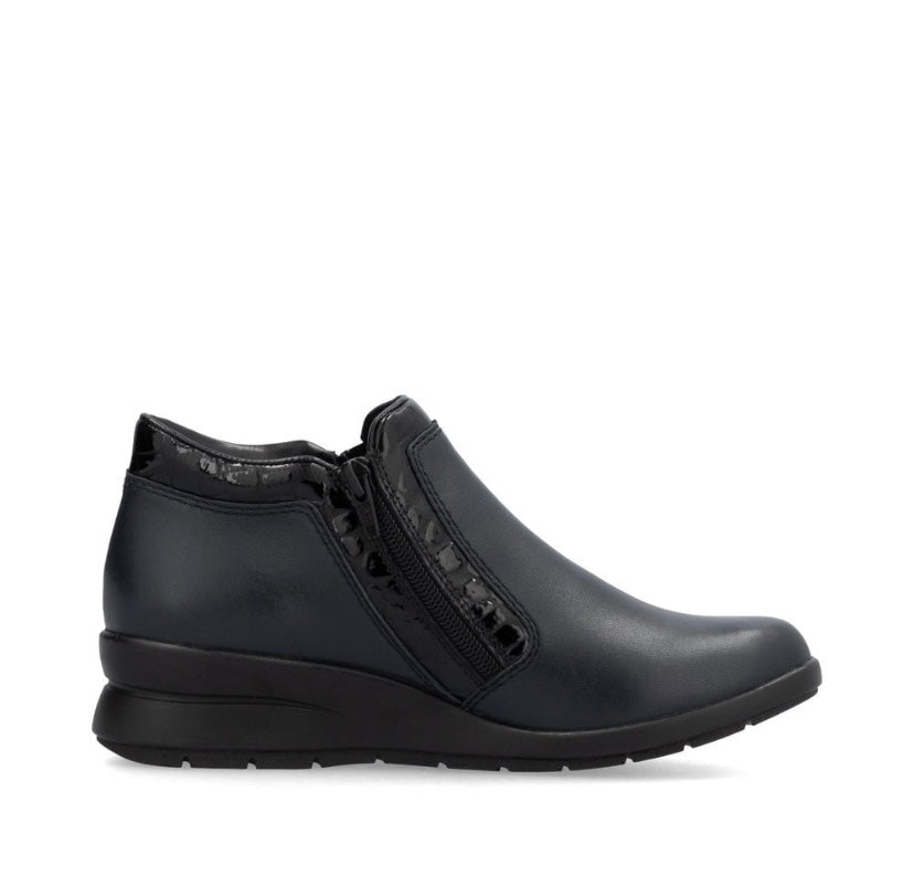 Rieker - L4883-14 Navy Leather Shoe Boot