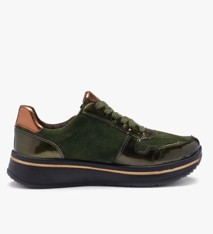 Ara - 27540 Green Zip Trainer