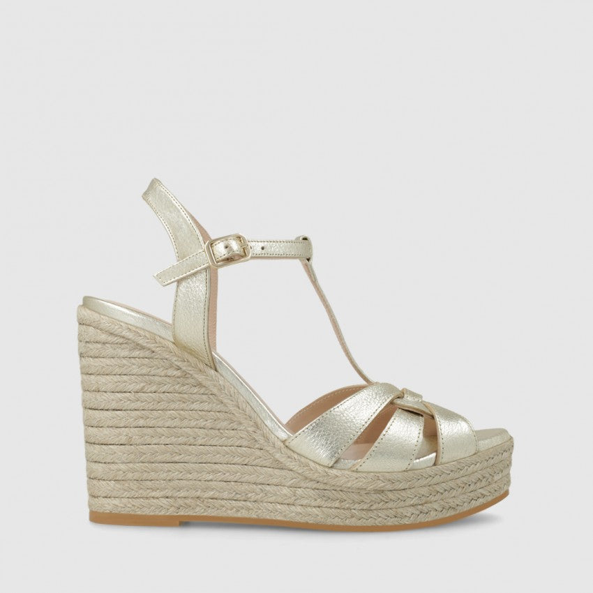 Lodi - Yunarni Gold Leather Wedge [Preorder for April 25th]
