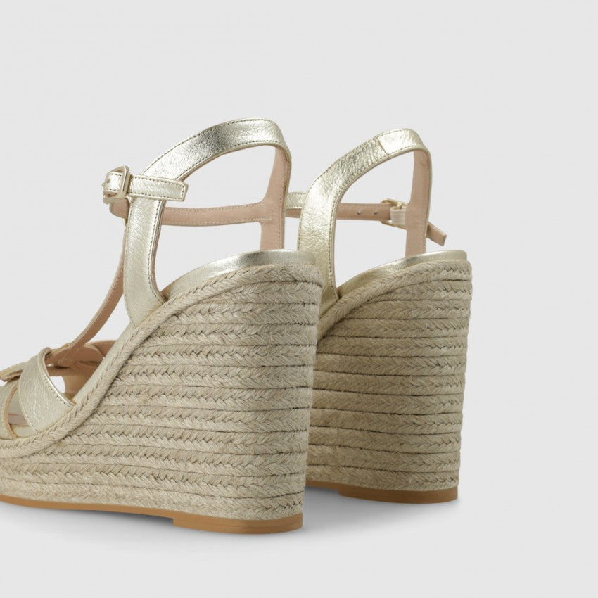 Lodi - Yunarni Gold Leather Wedge [Preorder for April 30th]