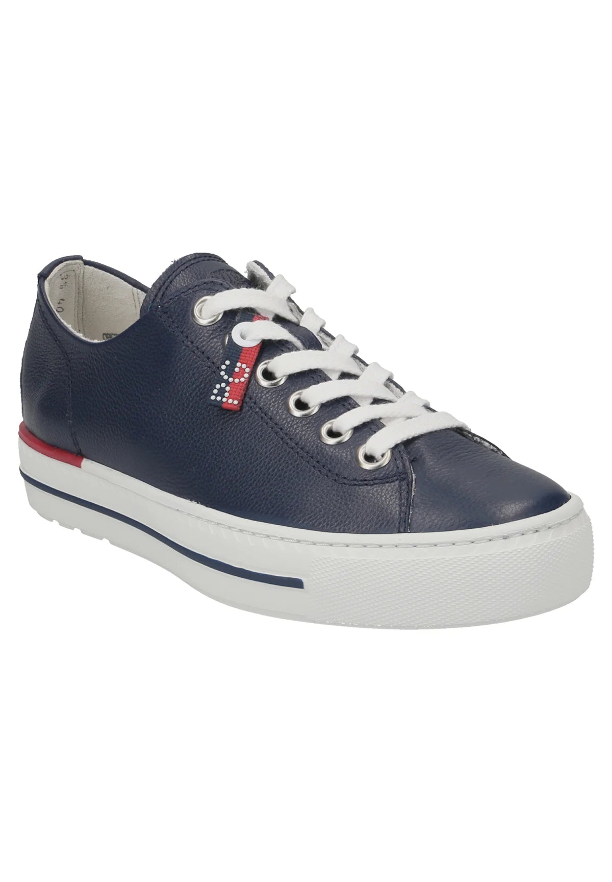 Paul Green -4760 Navy Nautical Leather Trainer