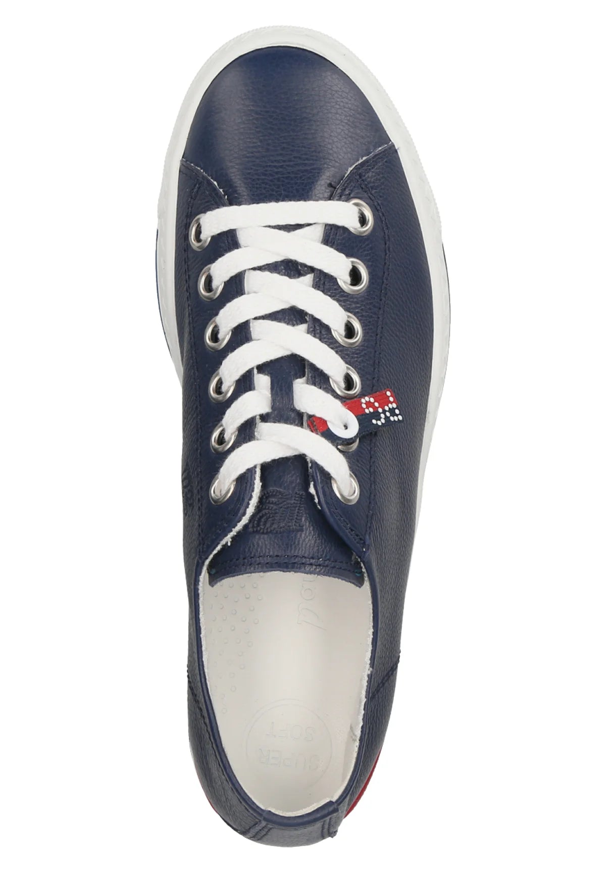 Paul Green -4760 Navy Nautical Leather Trainer