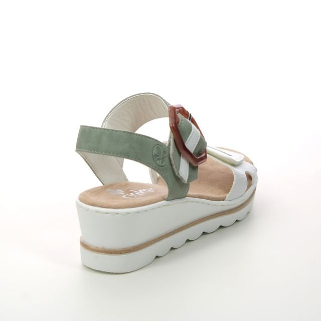 Rieker - 67476-81 Green and White Velcro Sandal