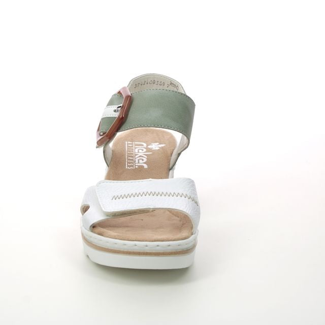Rieker - 67476-81 Green and White Velcro Sandal