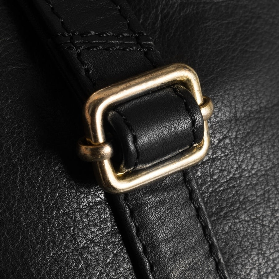 Depeche - 14132 Black Leather Crossbody Bag