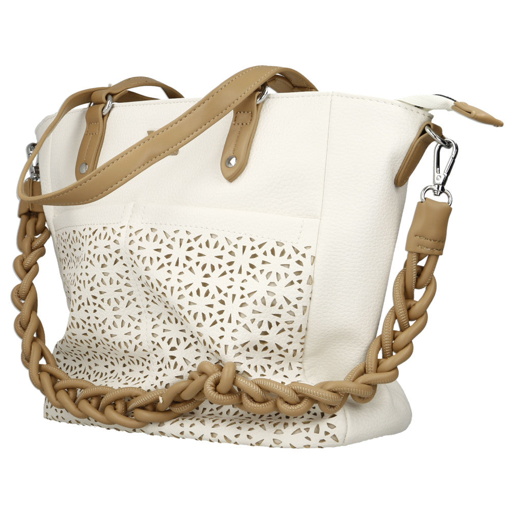 XTI - 184254 White and Beige Shoulder Bag