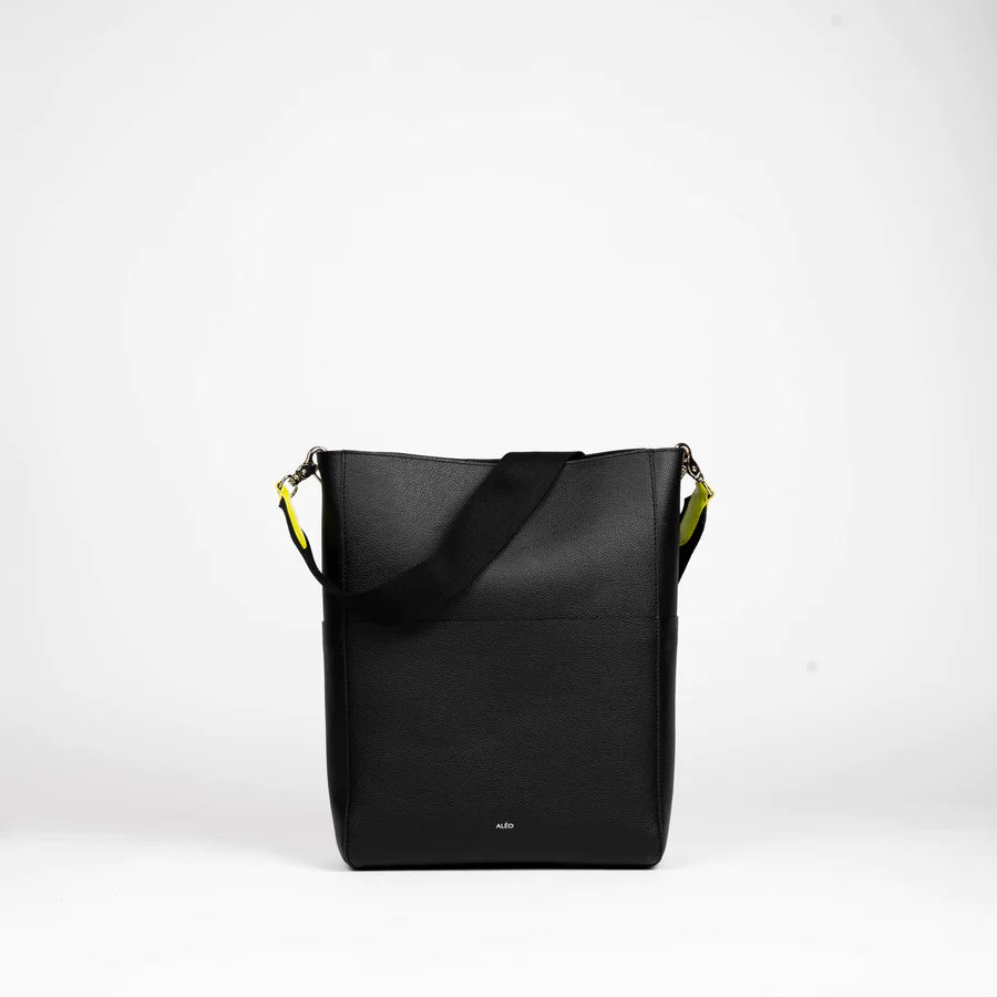 Aleo - Vega Black and Lime Rectangular Bag