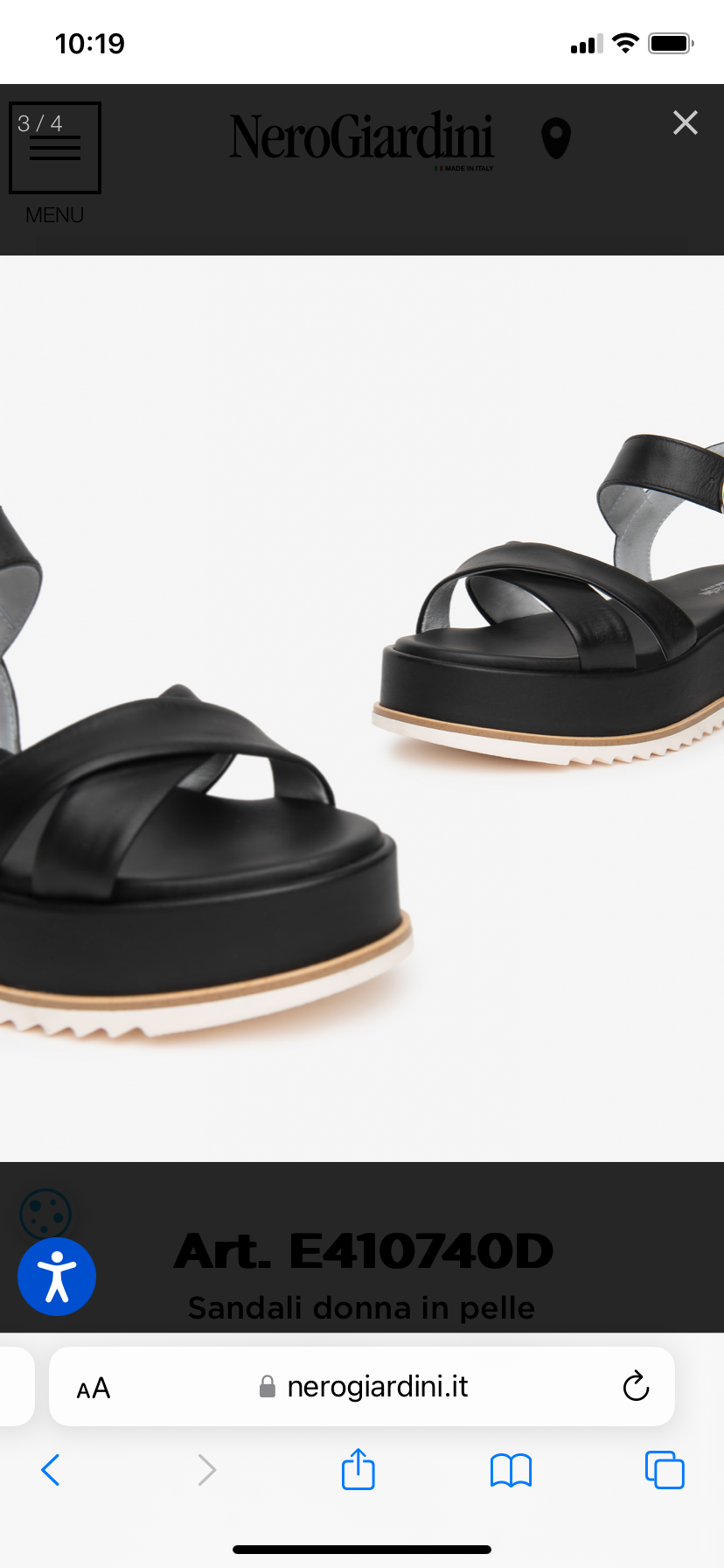 Nerogiardini - E410740D Black Platform Sandals [True to Size]