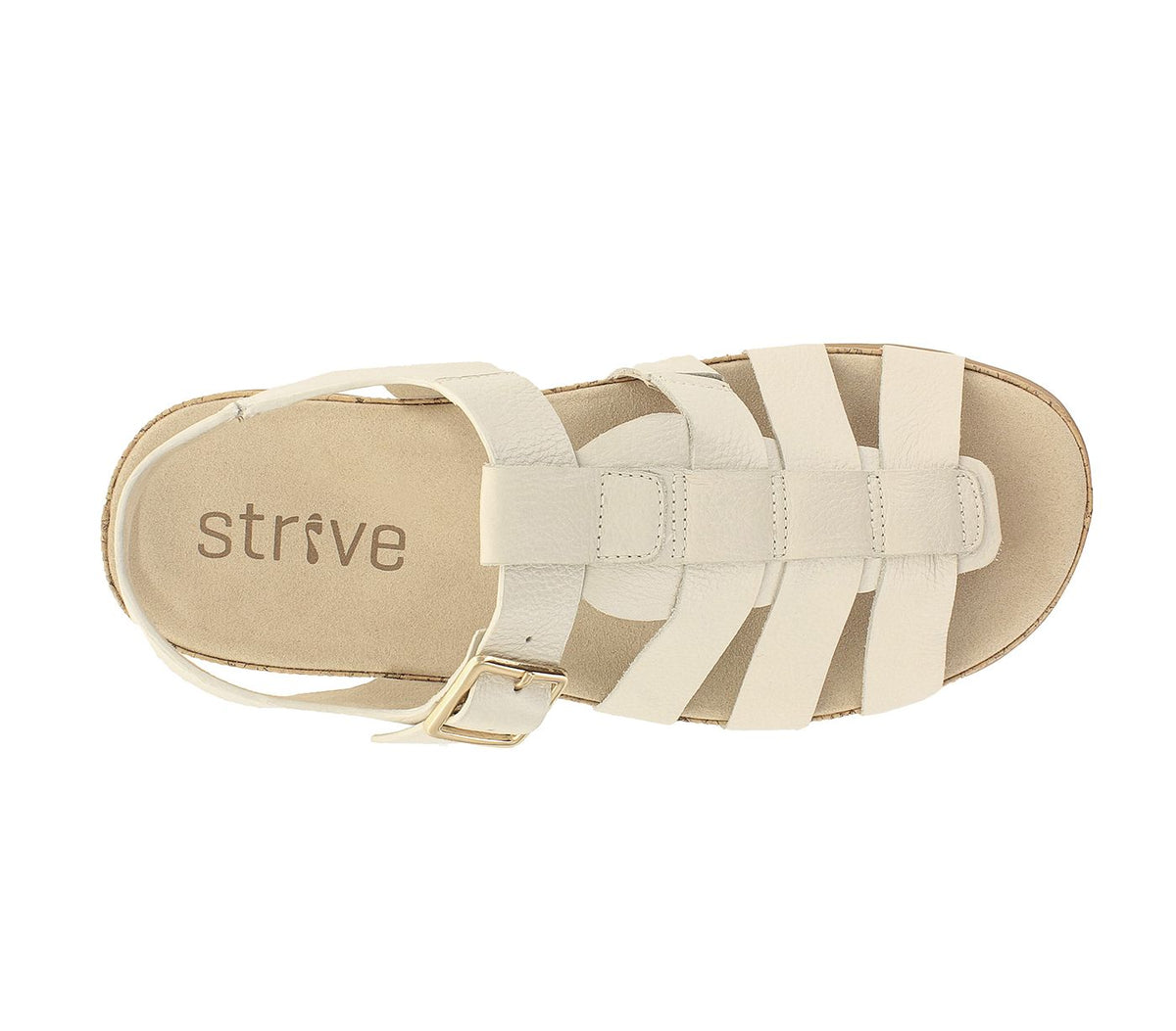 Strive - Crystal Latte Strap Gladiator Leather Sandal