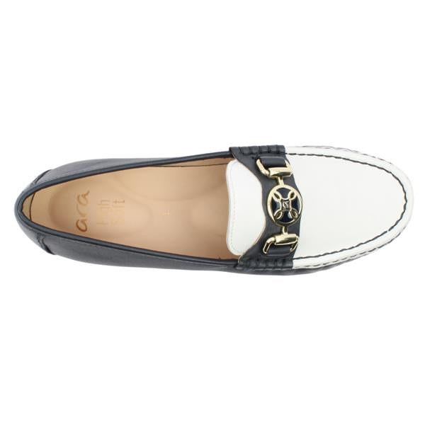 Ara -12-20104 Navy and White Leather Loafer