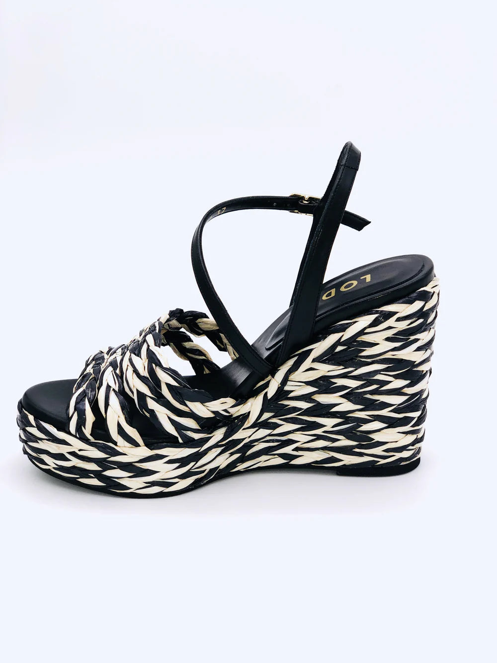 Lodi - Yukine Black & Cream Wedge Sandal