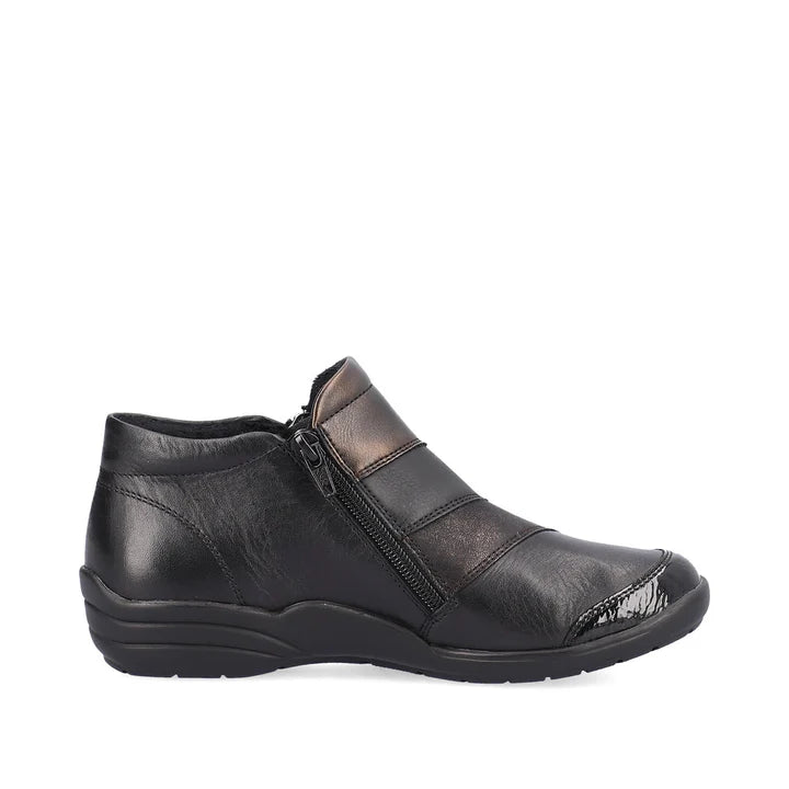 Remonte - R7678-01 Black Multi Leather Ankle Boot