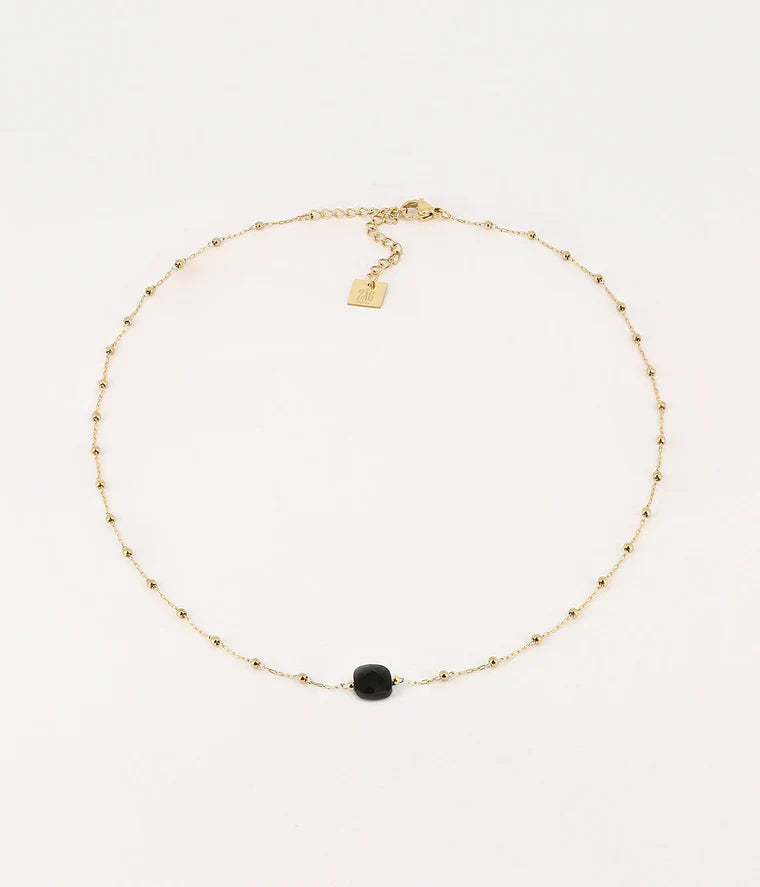 ZAG Bijoux - SNS15220 “Pablo” Gold & Black Necklace