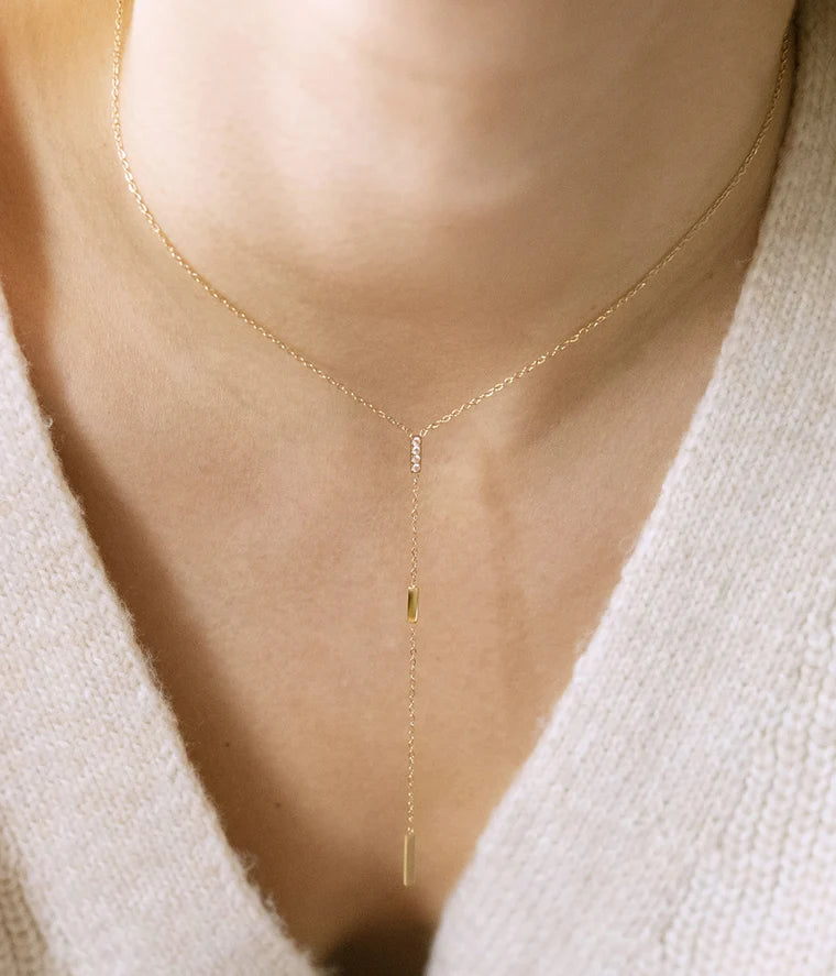 ZAG Bijoux - SNS18190 “Prego” Gold Drop Necklace