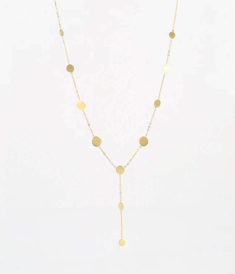 ZAG Bijoux - SNL6739 Camille Gold Round Plate Necklace