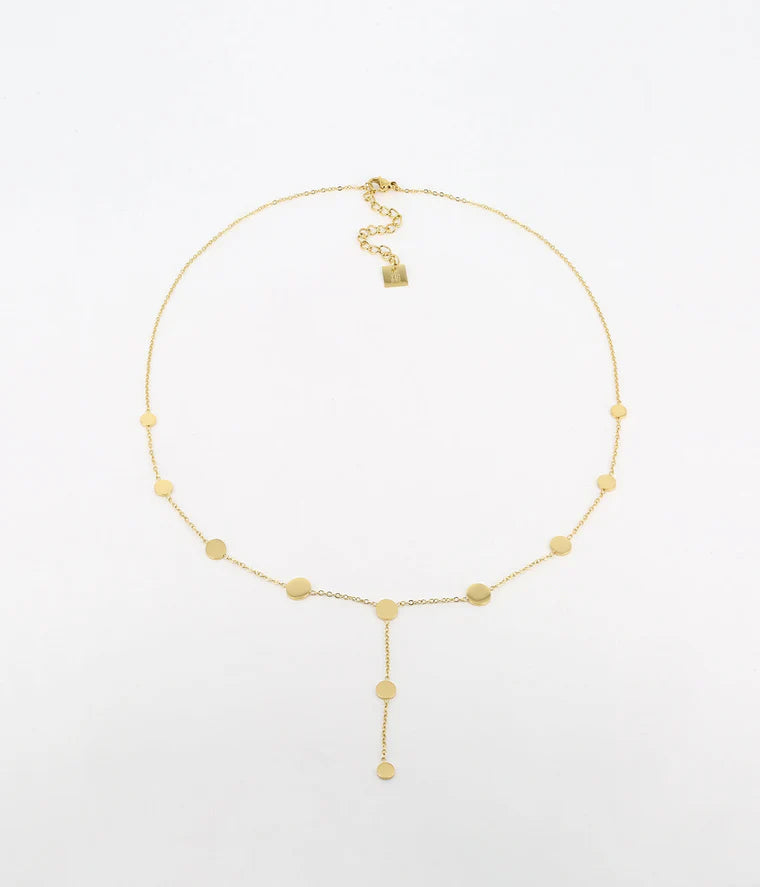 ZAG Bijoux - SNL6739 Camille Gold Round Plate Necklace