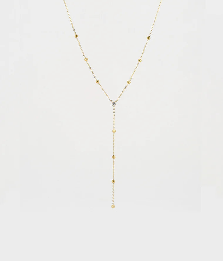 ZAG Bijoux - SNM16769 Gold Drop Necklace with Jewel