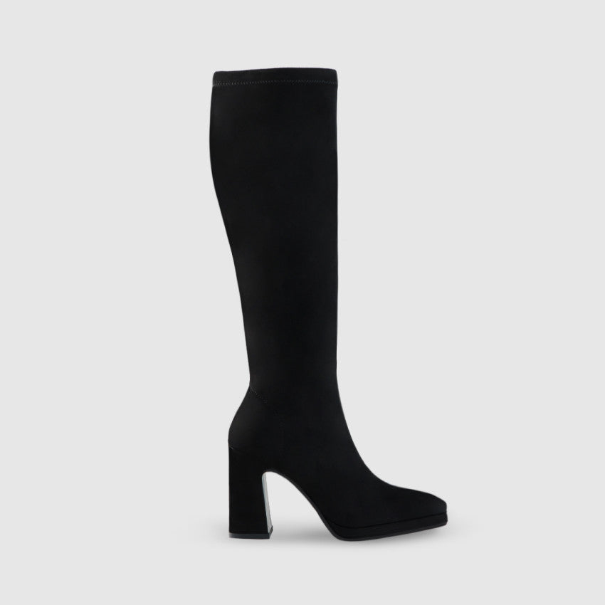 Lodi -Limbo- Black Suede Knee High Boots