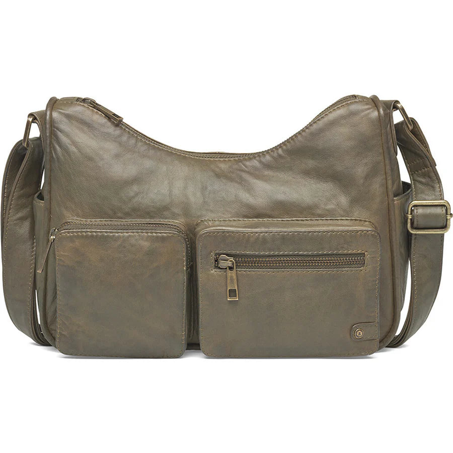 Depeche -16278- Leather Shoulder bag in Army Green