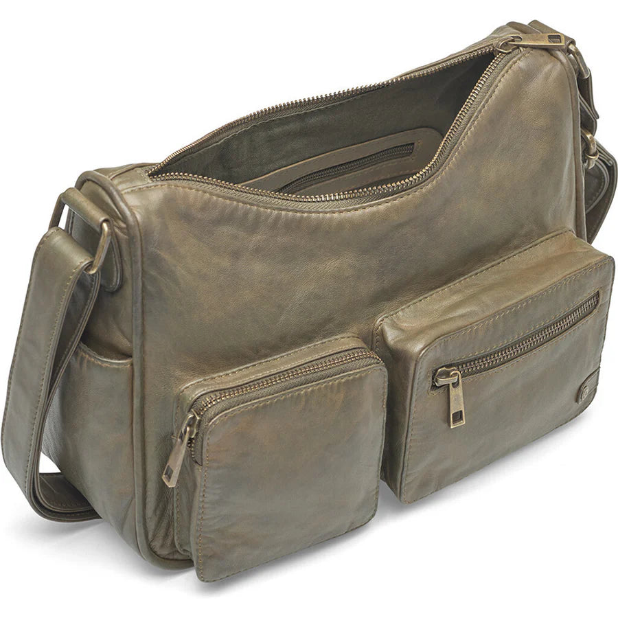 Depeche -16278- Leather Shoulder bag in Army Green