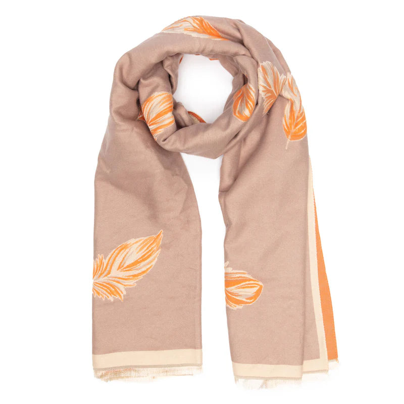 Elie Beaumont - Peach & Sand Feather Scarf