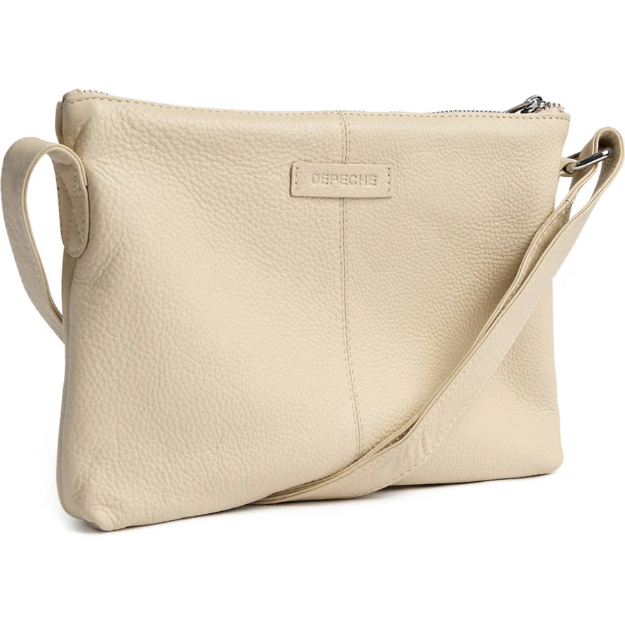 Depeche - 16200 Cream Leather Crossbody Bag