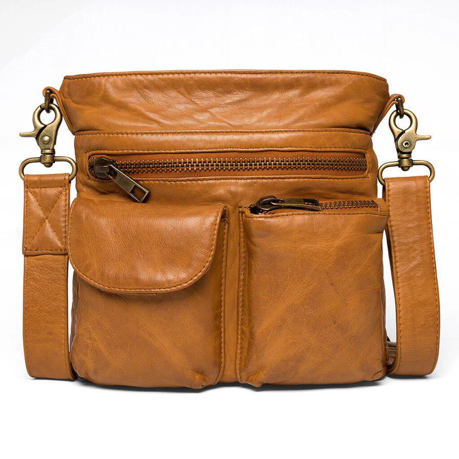 Depeche - 15350 Tan Leather Crossbody Bag