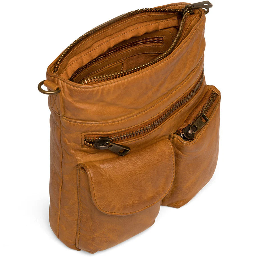 Depeche - 15350 Tan Leather Crossbody Bag