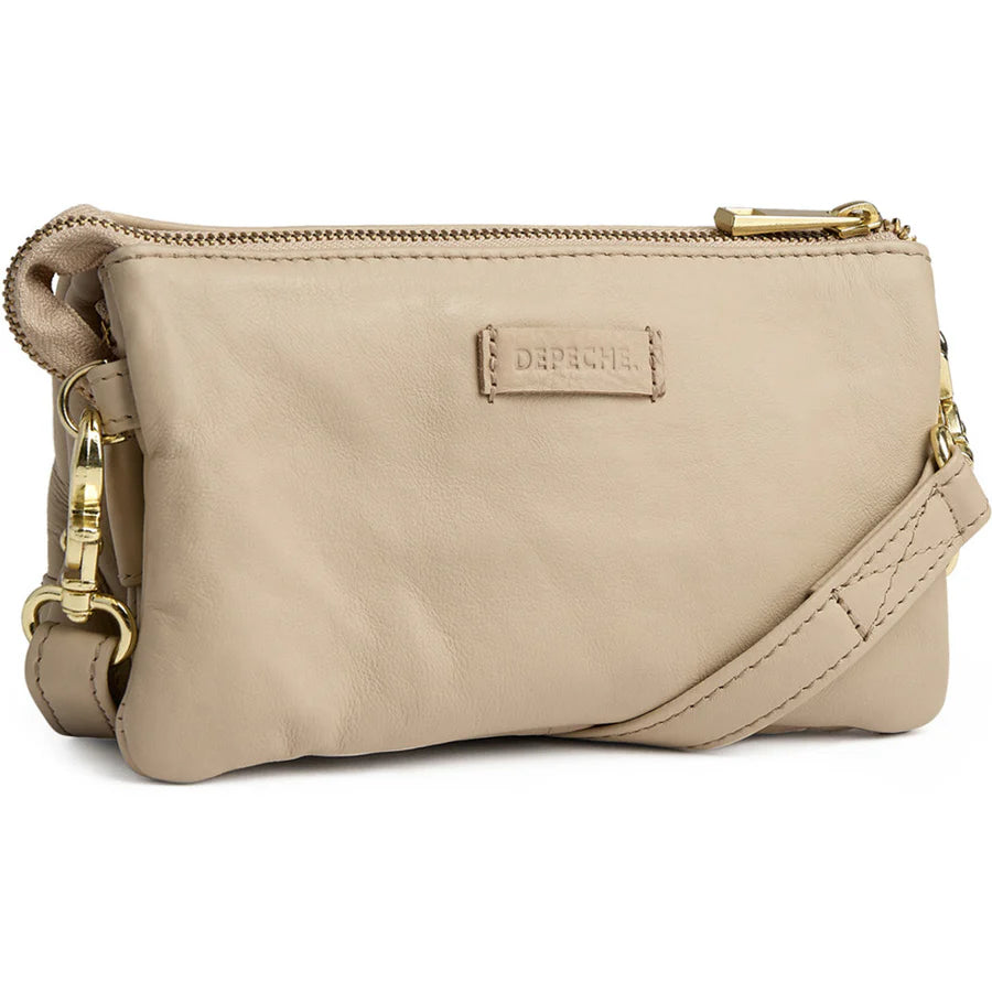 Depeche - 11998 Beige Leather Clutch Crossbody Bag