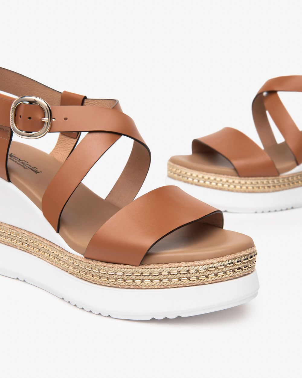 Nerogiardini - E513550D Tan Wedge Sandal