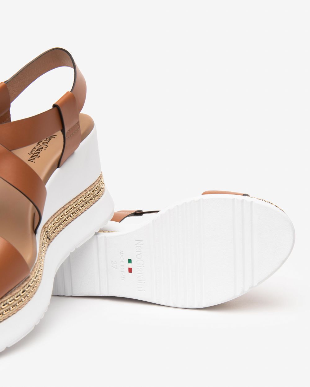 Nerogiardini - E513550D Tan Wedge Sandal