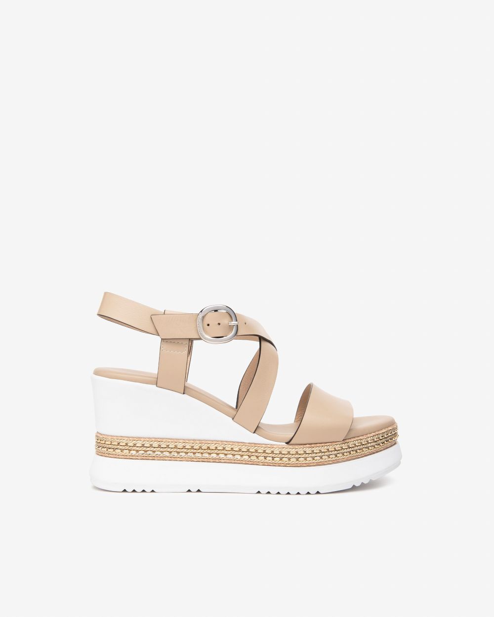 Nerogiardini - E513550D Beige Wedge Sandal