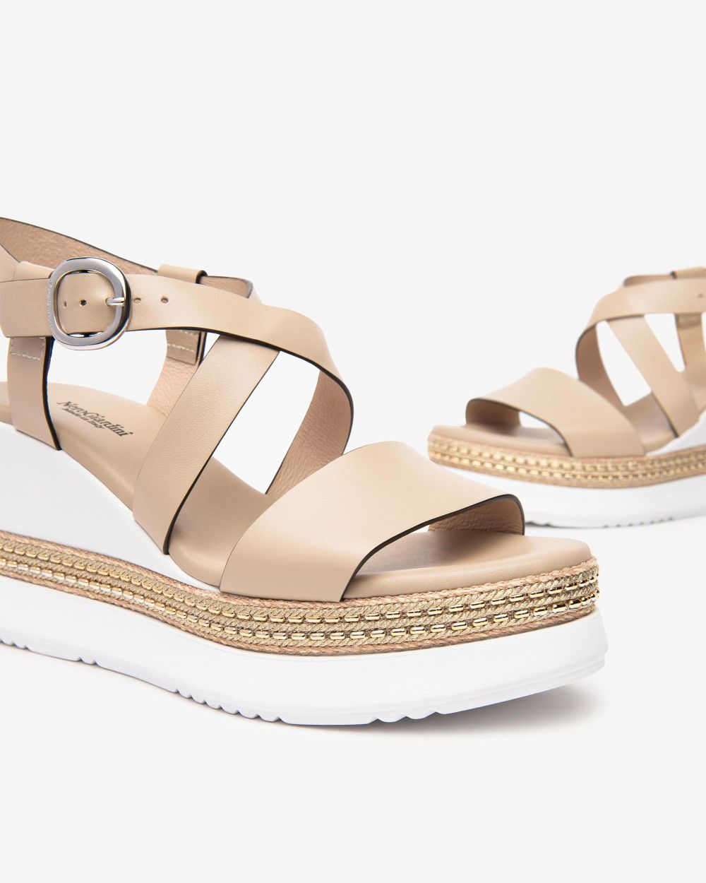 Nerogiardini - E513550D Beige Wedge Sandal