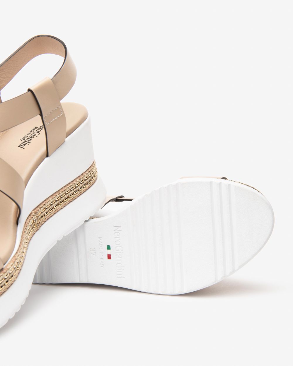 Nerogiardini - E513550D Beige Wedge Sandal