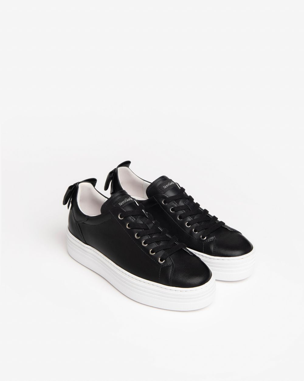 Nerogiardini - E306520D Black Bow Leather Trainer